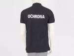 Koszulka polo z czarnymi napisami “OCHRONA” (szara) - obrazek 4
