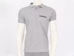 Koszulka polo z czarnymi napisami “OCHRONA” (szara)