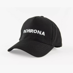 Czapka z daszkiem z białym napisem "OCHRONA"