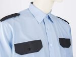 Koszula niebieska z czarnymi wstawkami, krótki rękaw - obrazek 6